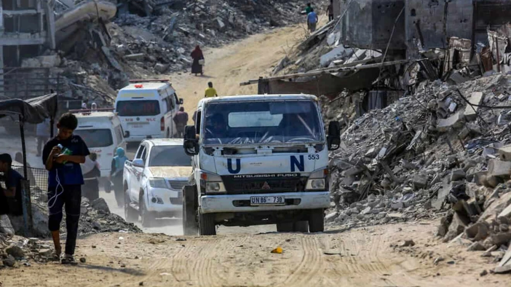 UN Trucks in Gaza