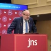 Rabbi Yehuda Kaploun speaks at the JNS Visionary Leadership Assembly in New York City on Sept. 28, 2025, sharing how Jewish identity guides his work as U.S. special envoy–designate to combat antisemitism. Credit: JNS.