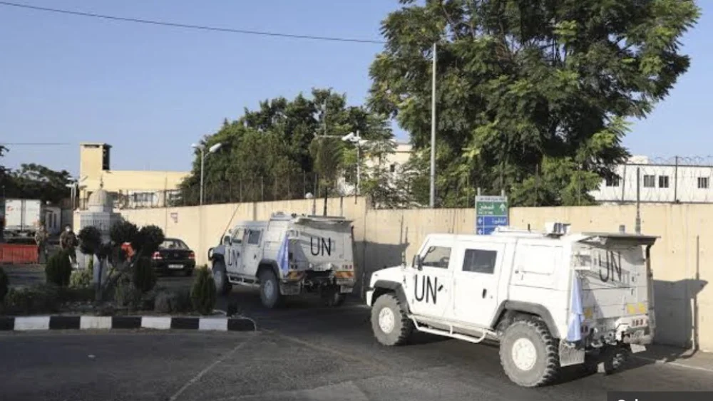 UNIFIL vehicles at the base in Naqoura in Southern Lebanon on Oct. 14, 2020. Source: Twitter.