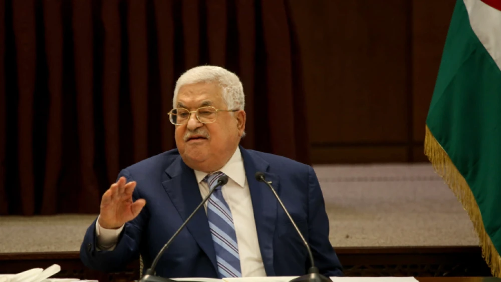 Palestinian Authority leader Mahmoud Abbas speaks during a meeting of the Palestinian leadership in Ramallah, Aug. 18, 2020. Photo by Flash90.