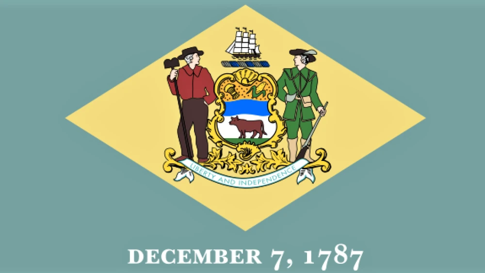Flag of Delaware. Credit: Wikimedia Commons.