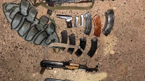 Weapons seized by Israel Defense Forces soldiers in southern Syria, Oct. 23, 2025. Credit: IDF.