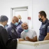 Nazmi Abu Bakr, the Palestinian terrorist who murdered IDF soldier Amit Ben-Yigal, arrives for a hearing at the Samaria military court on June 25, 2020. Photo by Flash90.