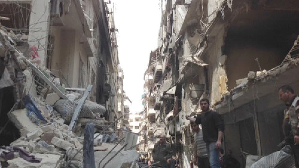 Damage to the Christian quarter of Aleppo, Syria, in January 2016. Credit: Aid to the Church in Need
