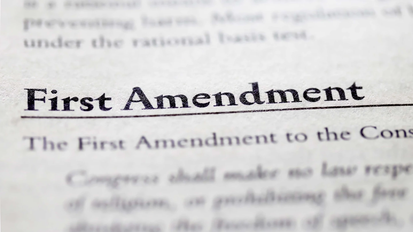 First Amendment to the U.S. Constitution. Credit: J. Frederick/Shutterstock.