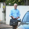 Ronen Bar, the newly appointed head of the Shin Bet security services, leaves his home in central Israel, Oct. 11, 2021. Photo by Flash90.
