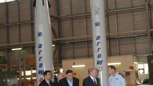 Israeli Prime Minister Benjamin Netanyahu at the Israel Aerospace Industries in 2010. Credit: Amos Ben Gershom/ Government Press Office/Flash90
