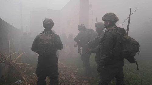Israeli forces on patrol in the Gaza Strip, Feb. 6, 2024. Credit: IDF.