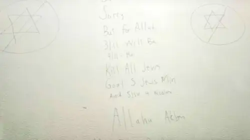 Antisemitic graffiti at San Jose State University reading “Kill all Jews," seen on campus this past week in an image shared by the U.S. watchdog StopAntisemitism on X on March 15, 2026. Source: StopAntisemites/X.