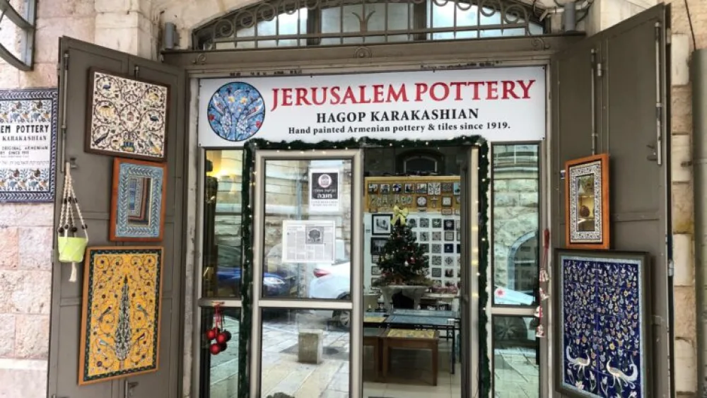 The Jerusalem Pottery store carries handmade Armenian ceramics and, more recently, hosts workshops for budding artists. Photo courtesy of Hagop and Tzoghig Karakashian.