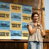 Democratic candidate for U.S. Senate, Minnesota Lt. Gov. Peggy Flanagan, speaks during a volunteer appreciation event at Black Heart of Saint Paul in St. Paul, Minnesota on August 8, 2026. Photo by Stephen Maturen/Getty Images.