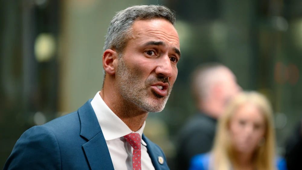 Witness Alex Ryvchin, co-CEO of the Executive Council of Australian Jewry, speaks to the media after the first hearing block of the Royal Commission on Antisemitism and Social Cohesion in Sydney on May 4, 2026. Photo by George Chan/AFP via Getty Images.