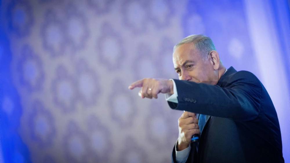Likud Party leader Benjamin Netanyahu attends the Kikar HaShabbat conference at the Waldorf Astoria Jerusalem Hotel, Sept. 12, 2022. Credit: Yonatan Sindel/Flash90.