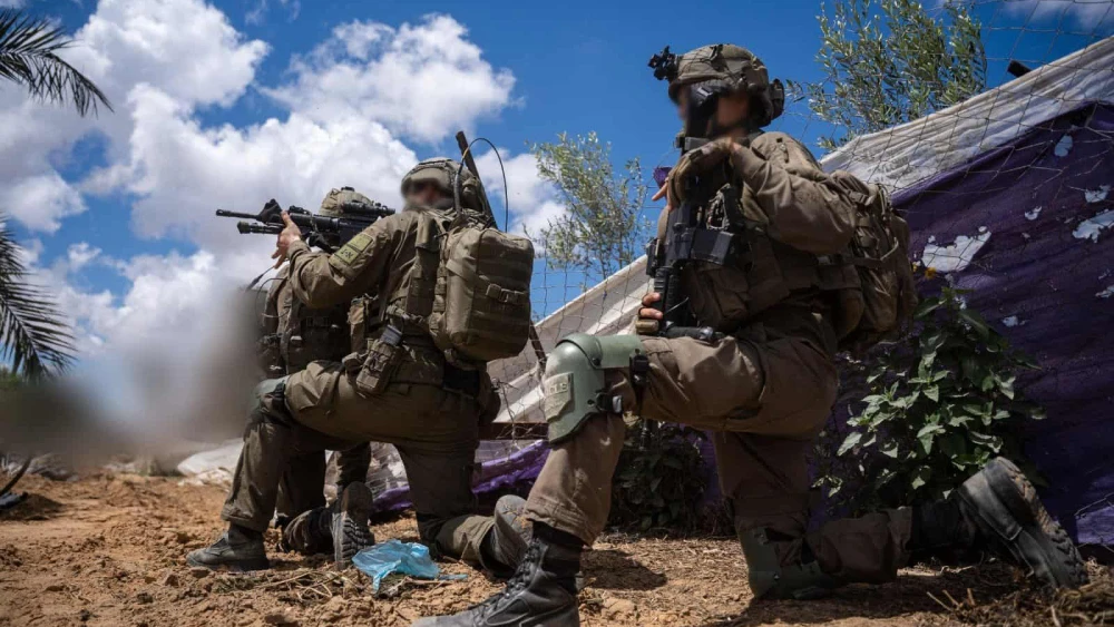 Israeli forces operating in Gaza in an IDF photo published on April 21, 2025.
