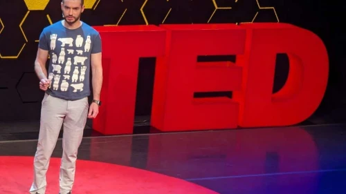 Ilya Sutskever speaks at a TED AI conference in San Francisco, on Oct. 17, 2023. Photo by Glenn Chapman/AFP via Getty Images.