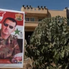 A poster of Syrian President Bashar Assad, Oct. 6, 2018. Photo by Basel Awidat/Flash90.