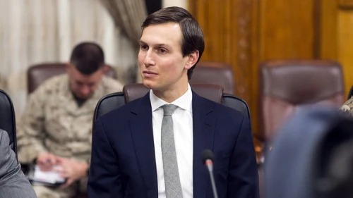 Jared Kushner, senior adviser to U.S. President Donald Trump, sits in on a meeting with Marine Corps Gen. Joseph F. Dunford Jr., chairman of the Joint Chiefs of Staff, at the Ministry of Defense in Baghdad, Iraq, on April 3, 2017. Credit: Dominique A. Pineiro/U.S. Department of Defense.