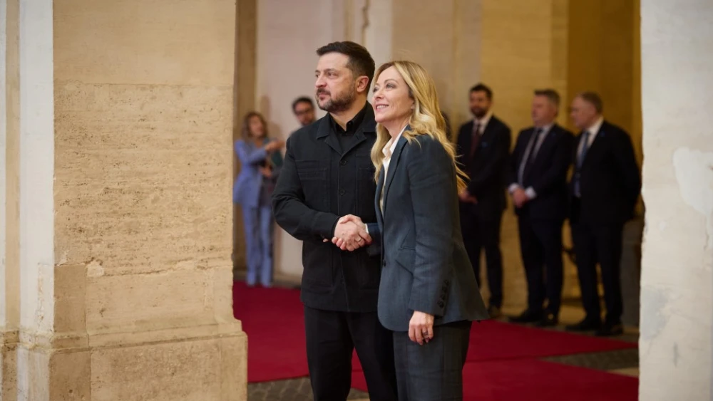 In Rome, President of Ukraine Volodymyr Zelenskyy and President of Italy Giorgia Meloni discussed strengthening security cooperation, April 15, 2026. Credit: Press Service of the President of Ukraine.