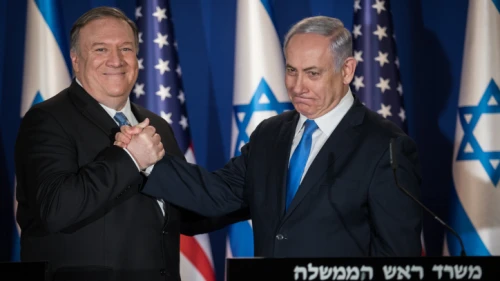 Israeli Prime Minister Benjamin Netanyahu and U.S. Secretary of State Mike Pompeo deliver joint statements at the prime minister's residence in Jerusalem on March 20, 2019. Photo by Hadas Parush/Flash90.