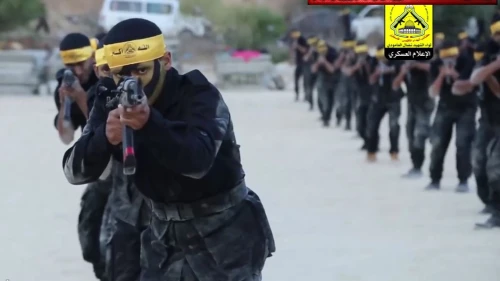 Members of Fatah's Al-Aqsa Martyrs Brigades demonstrate their skills during course graduation in a video posted online on Jan. 5, 2019. Credit: MEMRI.