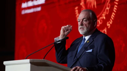 Mike Huckabee at the JNS International Policy Summit 2025. Monday, April 28