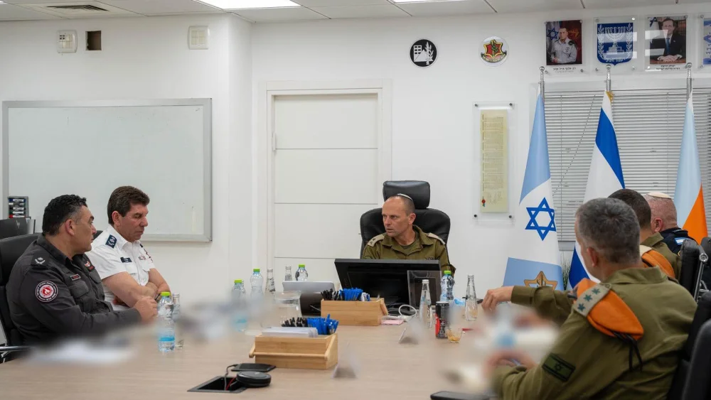 IDF OC Home Front Command Maj. Gen. Shai Klapper at a meeting with representatives of emergency organizations on May 6, 2026. Credit: IDF.
