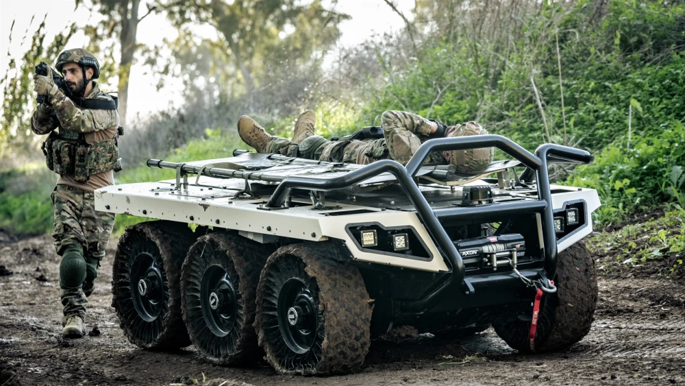 Israeli defense technology companies Elbit Systems and Roboteam unveiled a new unmanned ground vehicle, dubbed “Rook,” on Nov. 16, 2021. Credit: Elbit Systems.