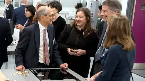 David Dangoor (left) with Angela Bowen, Director of Development for the Faculty of Medicine (center), Bradley J. Askins, Professor Gast’s Husband and Imperial College President Professor Alice Gast (with her back to the camera).