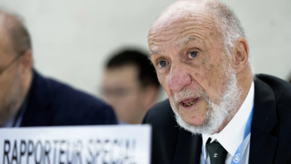 Click photo to download. Caption: The U.N. Human Rights Council holds an interactive dialogue with Richard Falk (pictured), its special rapporteur on Palestinian human rights, on June 10, 2013 in Geneva. Credit: UN Photo/Jean-Marc Ferré.