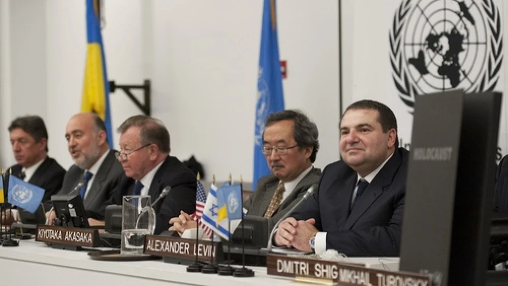Click photo to download. Caption: The keynote speakers at the UN International Holocaust Remembrance Day event Jan. 25. Credit: Shahar Azran.