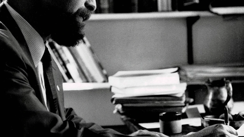 Dr. Erich Isaac in his study in the United States. Credit: Isaac Family.