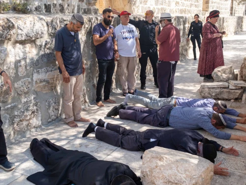 Orthodox Jews pray at the Temple Mount in Jerusalem's Old City, Sept. 17, 2025. Photo by Dor Pazuelo/Flash90.