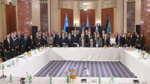 A joint meeting of Israeli and Azerbaijani government officials in Jerusalem on Nov. 20, 2025. Credit: Israeli Ministry of Foreign Affairs.