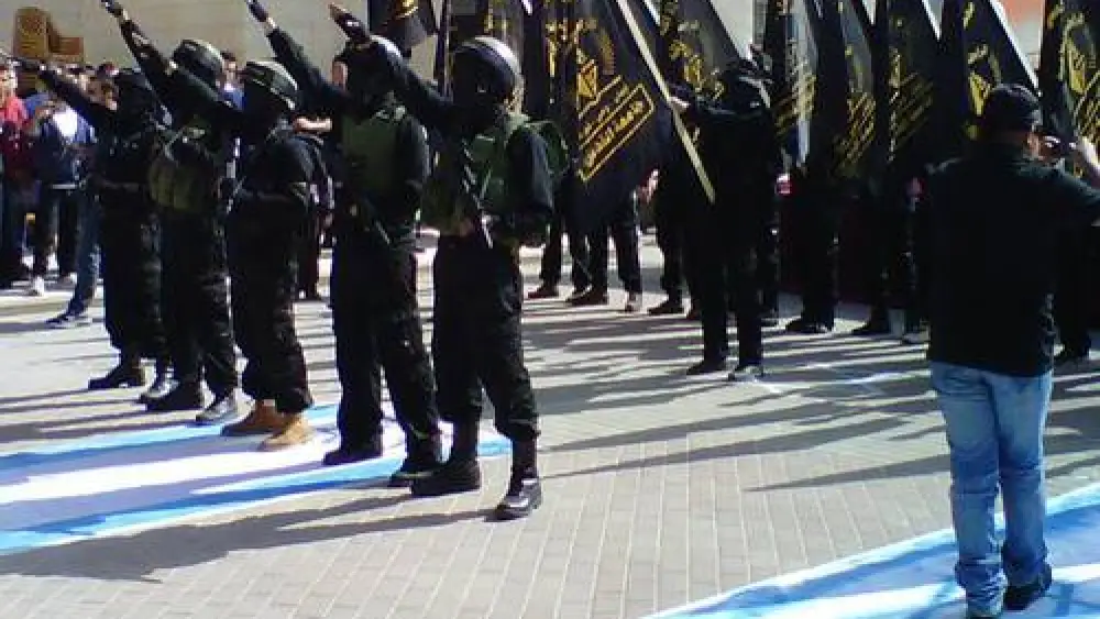 The Nov. 5 Nazi-style rally at Al Quds University. Credit: Mideast Dispatches/Tom Gross.
