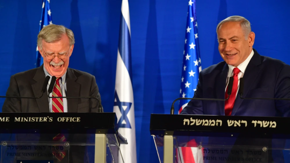U.S. National Security Advisor John Bolton with Israeli Prime Minister Benjamin Netanyahu at the Prime Minister's Residence in Jerusalem on Jan. 6, 2019. Credit: Kobi Gideon/GPO.