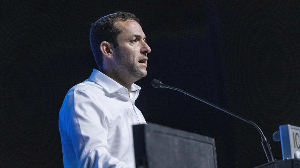 Samaria Regional Council head Yossi Dagan attends the "victory conference" at the International Convention Center in Jerusalem on Jan. 28, 2024. Photo by Chaim Goldberg/Flash90.