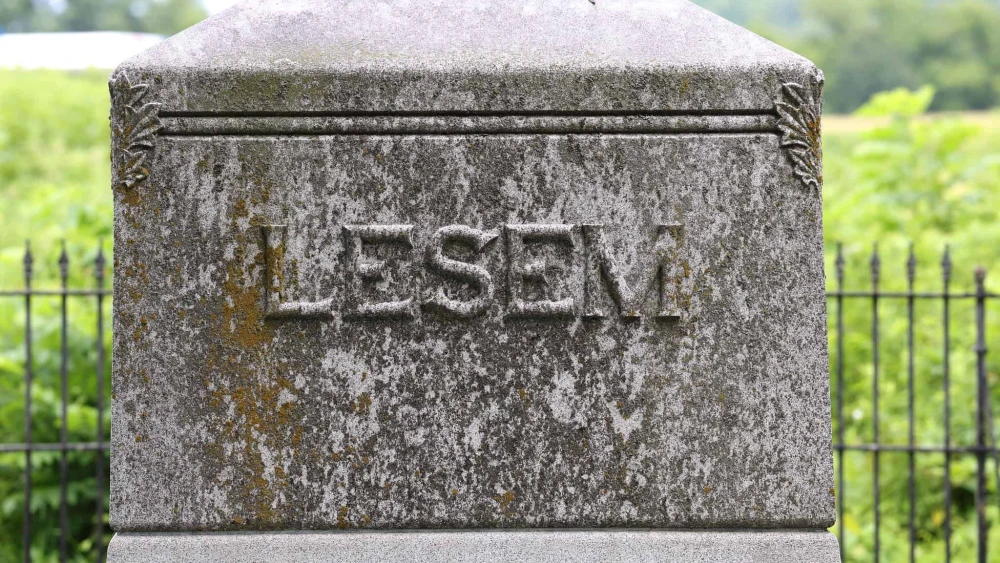 Lesem family gravestone at Gates of Peace Jewish Cemetery in Louisiana, Mo. Photo by Bill Motchan.