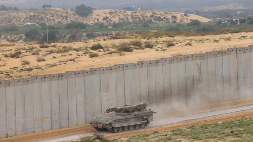 A IDF vehicle on Israel's border with the Gaza Strip, Dec. 21, 2023. Photo by Yossi Zamir/Flash90.