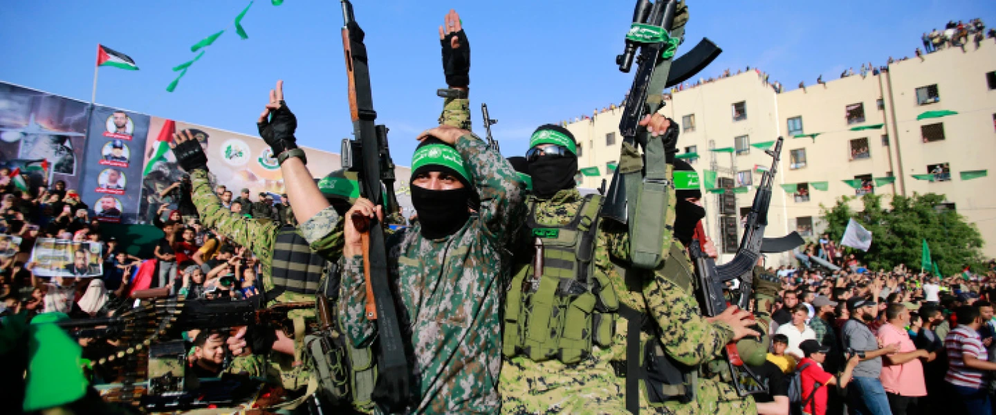 Hamas members attend a rally in Beit Lahia, in the northern Gaza Strip, May 30, 2021. Photo by Atia Mohammed/Flash90.