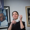 Labor Party Knesset member Merav Michaeli casts her vote in the primary election at a polling station in Tel Aviv on Jan. 24, 2021. Photo by Miriam Alster/Flash90.