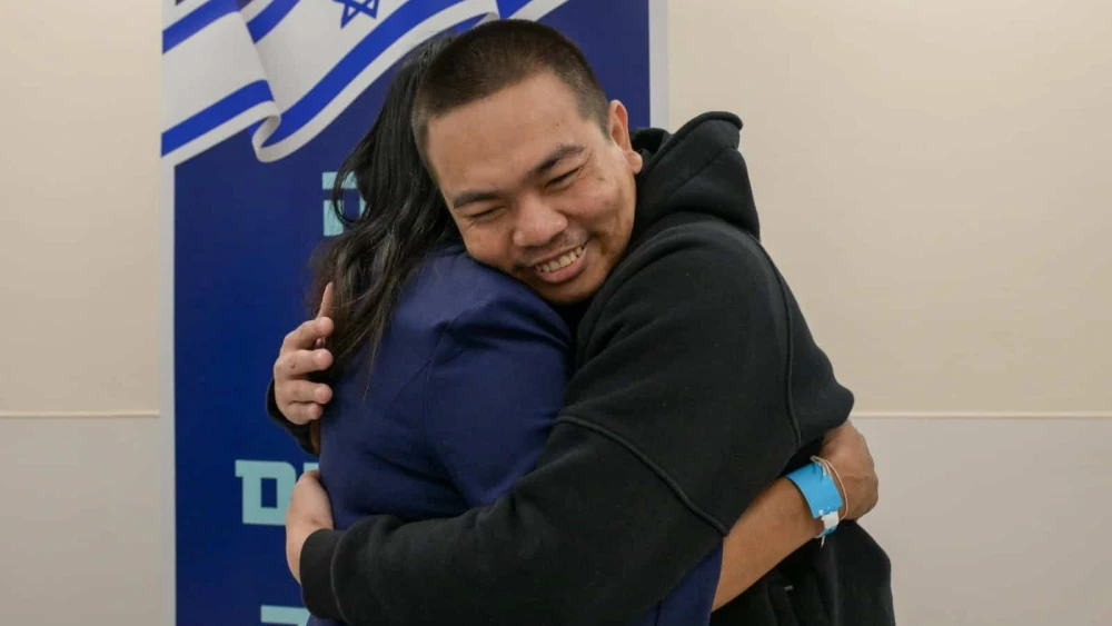 Freed Thai hostages meet their family members at Shamir Medical Center in Be'er Yakov, Israel on Feb. 4, 2025. Photo by Ma'ayan Toaf/GPO.