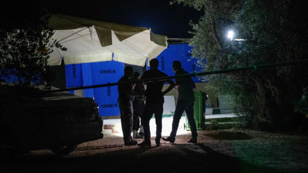 Police at the scene where four men were shot dead in the Arab Town of Abu Snan, northern Israel, Aug. 22, 2023. Photo by Shir Torem/Flash90