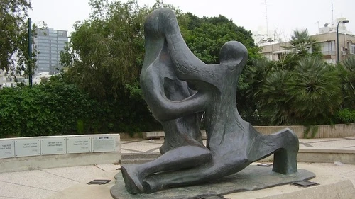 A memorial in Tel Aviv for the 11 Israeli team members killed by Palestinian Black September terrorists at the 1972 Munich Olympics. Credit: Avishai Teicher.