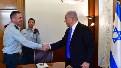Israeli Prime Minister Benjamin Netanyahu meets with the appointed new IDF Chief of Staff Aviv Kochavi, in the Prime Minister's Office in Jerusalem on Oct. 29, 2018. Credit: Kobi Gideon/GPO.