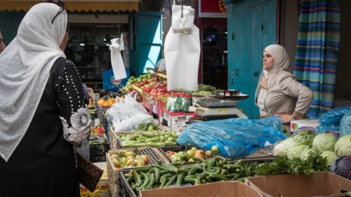 Arab Israelis at the market in the Old City of Acre on April 28, 2017. Photo by Nati Shohat/Flash90.