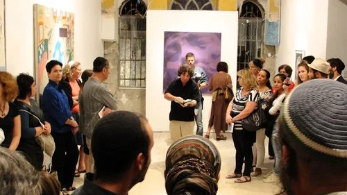 The scene at the inaugural Jerusalem Biennale for Contemporary Jewish Art in October 2013. Credit: Judy Lash Balint.