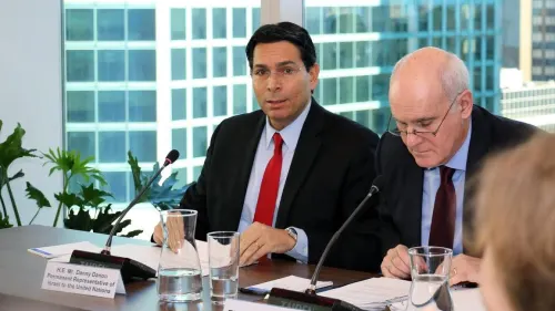 Israeli Ambassador to the United Nations Danny Danon meets with 28 European Union ambassadors in New York to discuss the intensification of of anti-Semitism in Europe, March 19, 2019. Courtesy: Mission of Israel to the United Nations.