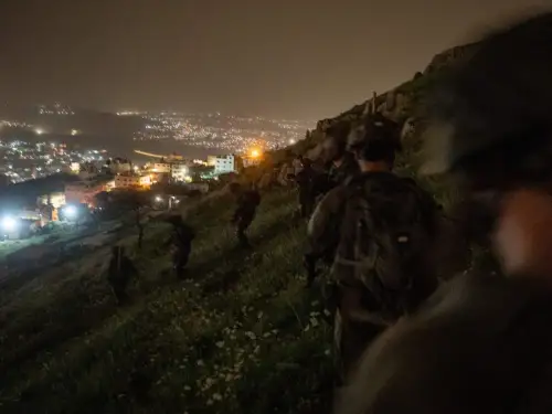 Israel Defense Forces soldiers operate in Nablus (Shechem) in central Samaria, April 8, 2025. Credit: IDF.
