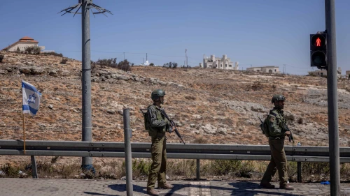 Israeli security forces near the Jewish community of Givat Assaf in Samaria, Sept. 11, 2024. Photo by Chaim Goldberg/Flash90.