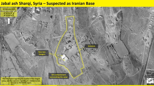Satellite photos of a purported Iranian base outside of Damascus. Credit: ImageSat International.